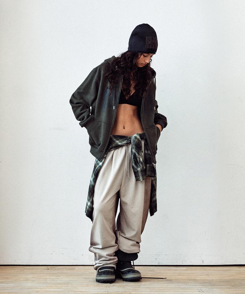 Худи на молнии Thevinylhouse Graphic Khaki