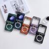 Новый продукт подходит для Samsung ZFlip6 чехол с магнитным кольцом, кожаная подставка, металлическая застежка чехол для мобильного телефона zflip5, кожа для внешней торговли.