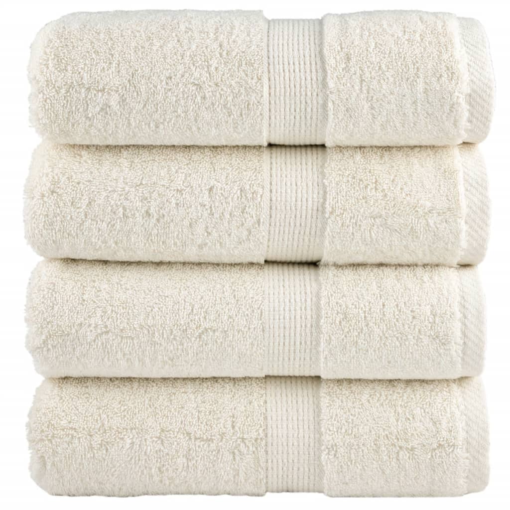 Vidaxl Ręczniczki Premium Solund, 4 Szt., Kremowe, 30X50 Cm, 600 G/Cm²