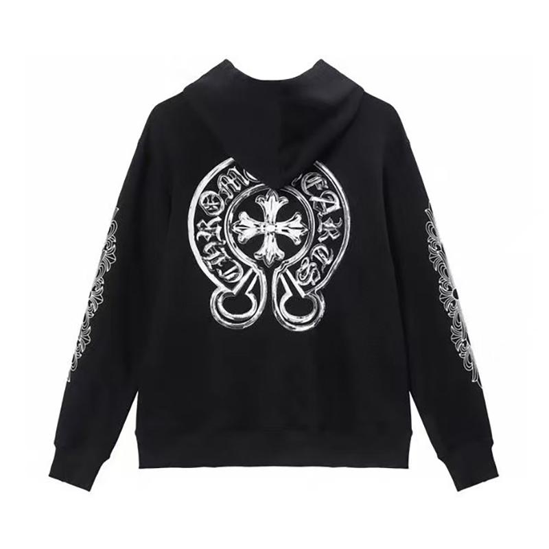 823 CHROME HEARTS 2026 Осень-Зима Новая Классическая Толстовка с Капюшоном Большого Размера с Логотипом, Подходит для Ношения Парами