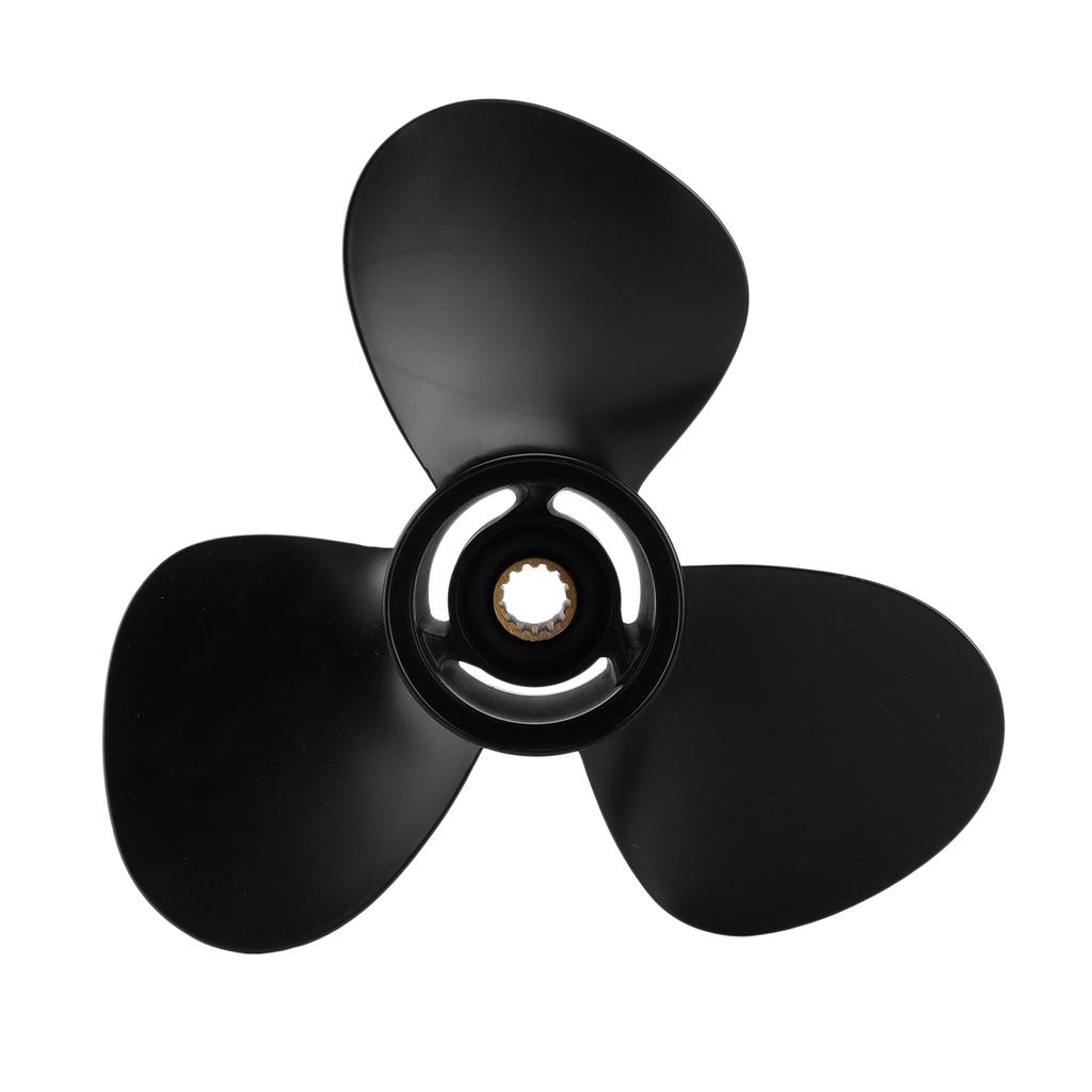 12 1 4in Boat Propeller 3 Blades Aluminium Alloy 13 Tooth Corrosion Resistance Replacement for Outboard Engines 25‑70HP