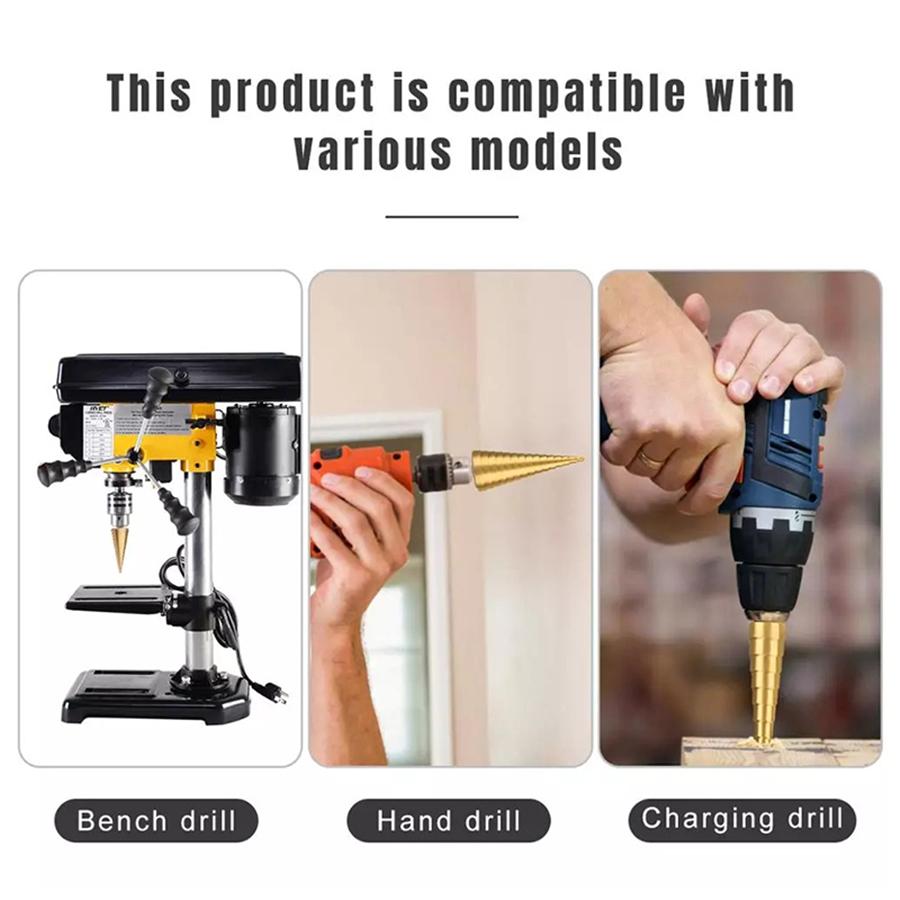 3 шт. сверла для листового металла HSS 4-12/20/32 мм шестигранный титановый ступенчатый конус для ремонта автомобиля