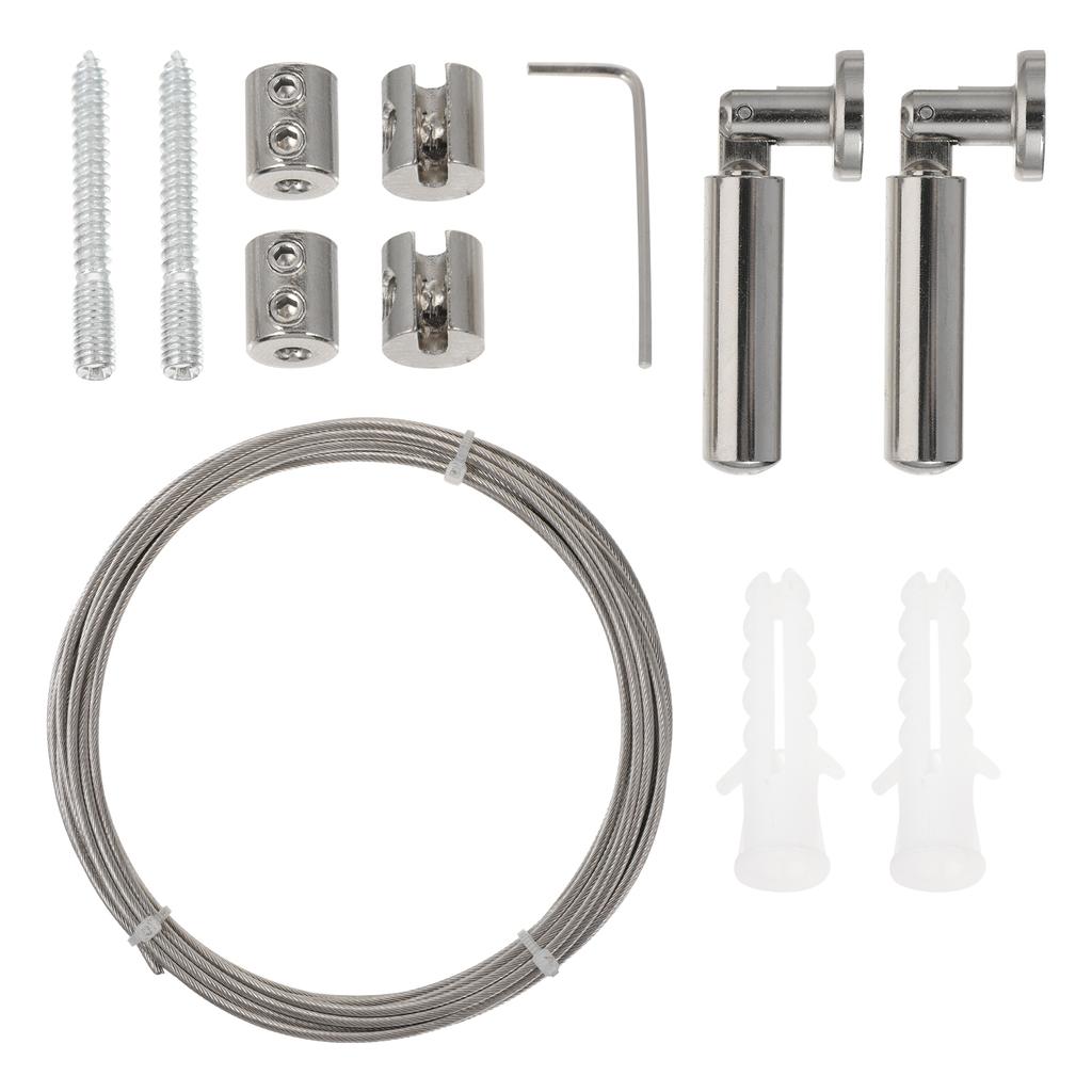 Stainless Steel Clothesline Curtain Rod Extra Long Rods Wire Kit Outdoor Scalable