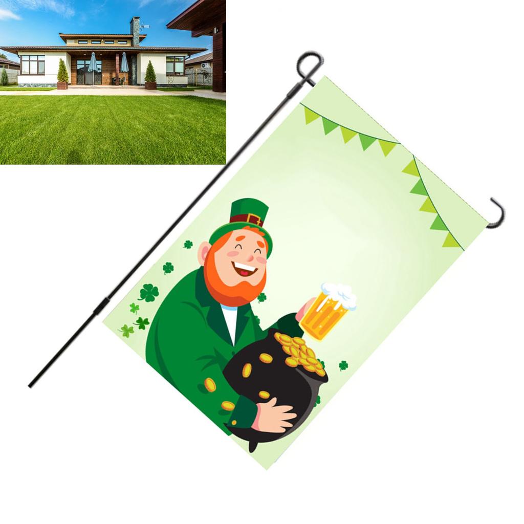 Флаг ко Дню Святого Патрика, двухсторонний декоративный, машинная стирка, ирландский садовый флаг для газона и двора