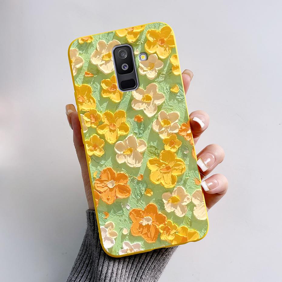 Крашеный чехол для Samsung Galaxy A6 plus Чехлы для Samsung A7 2018 A750 Чехлы для Samsung A9 2018 Милые мультяшные защитные чехлы