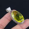 Кулон из драгоценного камня с лимонным топазом, твердый кулон из стерлингового серебра 925 пробы, ювелирный подарок для унисекс