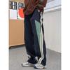 Striped Men's Casual Sports Pants Loose Straight and Versatile Elastic High-waisted Trousers