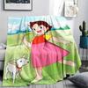 1PC Heidi Alps Cartoon Print Flannel Blanket, High quality All Seasons, Home Decor, Warmth and Comfort, Perfect for Christmas Gifts