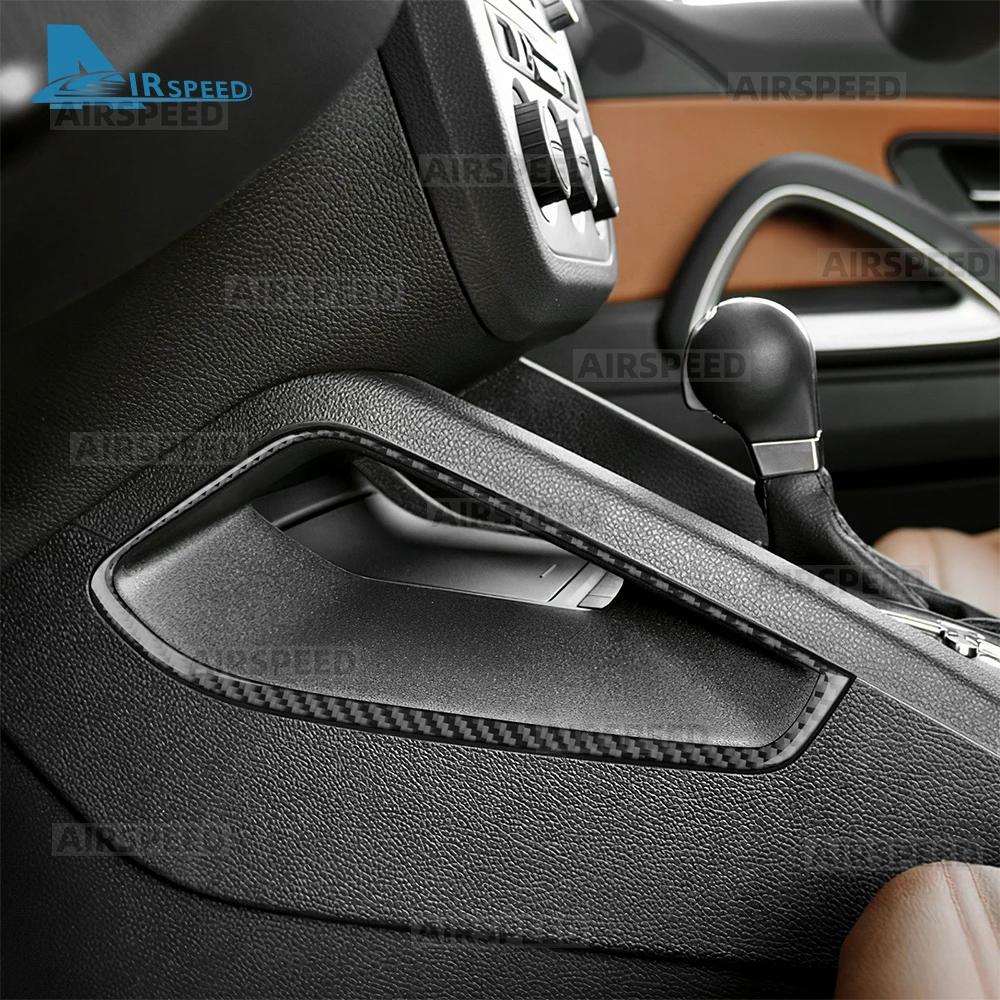 Для Volkswagen Scirocco 2008-2012 2013 2014 2015 2016 2017 2018 Настоящая Мягкая Наклейка из Углеродного Волокна на Боковую Рамку Рычага Переключения Передач, Интерьер