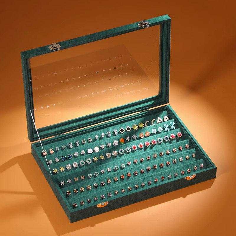 Jewelry Box Organizer Women Ring Necklace Jewelry Boxes Luxury Storage Bracelet Earrings Transparent Tray Aesthetic Ornaments Display Accessories