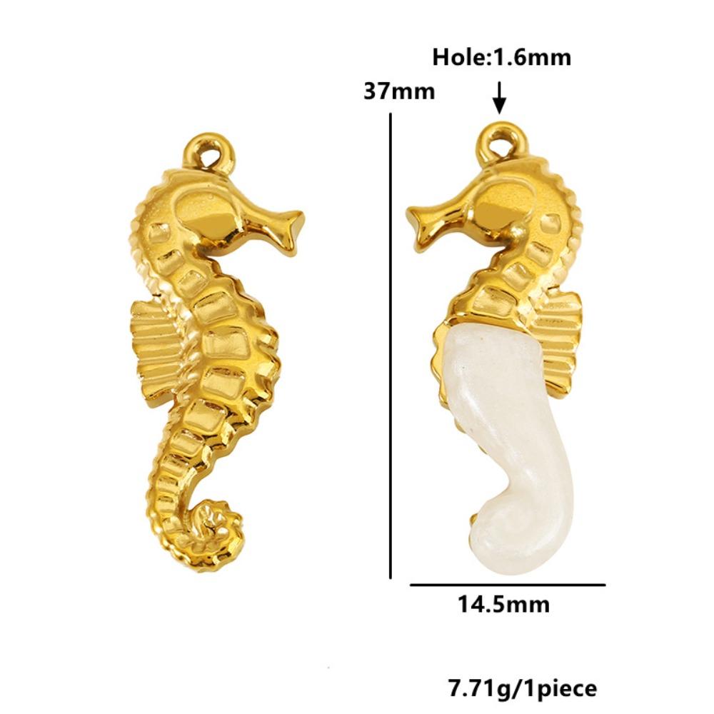Ocean Theme Beach Pendants Necklace Stainless Steel Conch Charm Pendant DIY Necklace Earrin