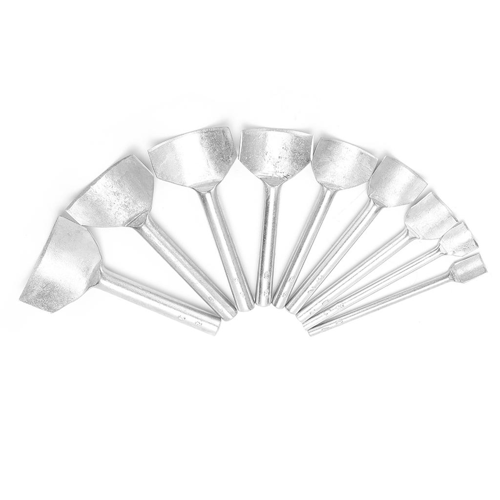 9Pcs Half Round Punch Steel Handheld Leather Strap End Wallet Semicircle Punching Cutter