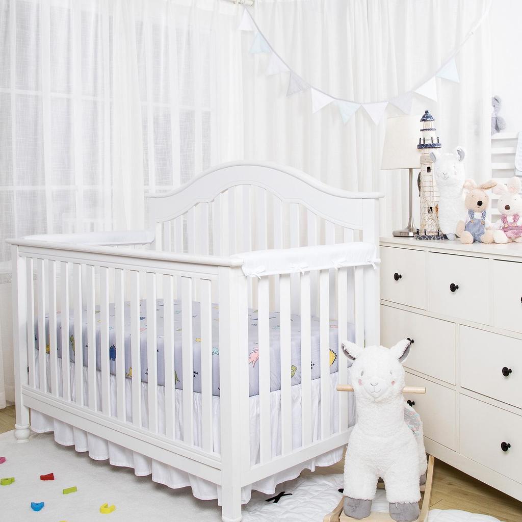 Минималистский белый бампер для детской кроватки - защитное ограждение для предотвращения столкновений в европейском и американском стиле