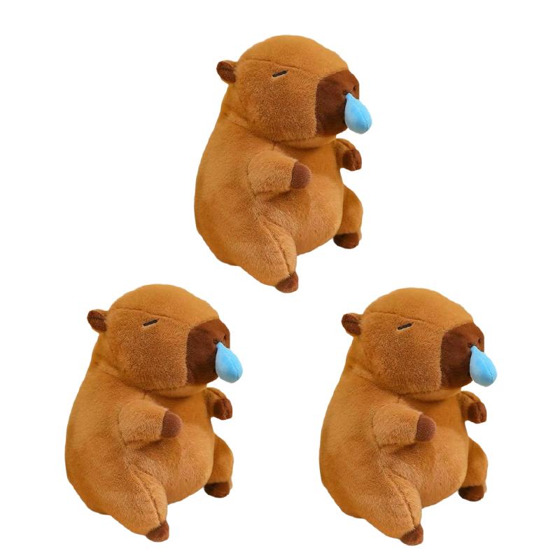 1-3 шт. Большая плюшевая игрушка Капибара с соплями, Милая капибара, Тянущиеся сопли, Забавная пушистая кукла, Кавайные мягкие животные, Подарок на день рождения, Домашний декор