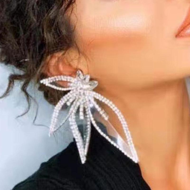 2022 New Products 16 Colors New Rhinestones Jewelry Statement Earrings Big Glass Drop Earrings for Women Fashion Accessories