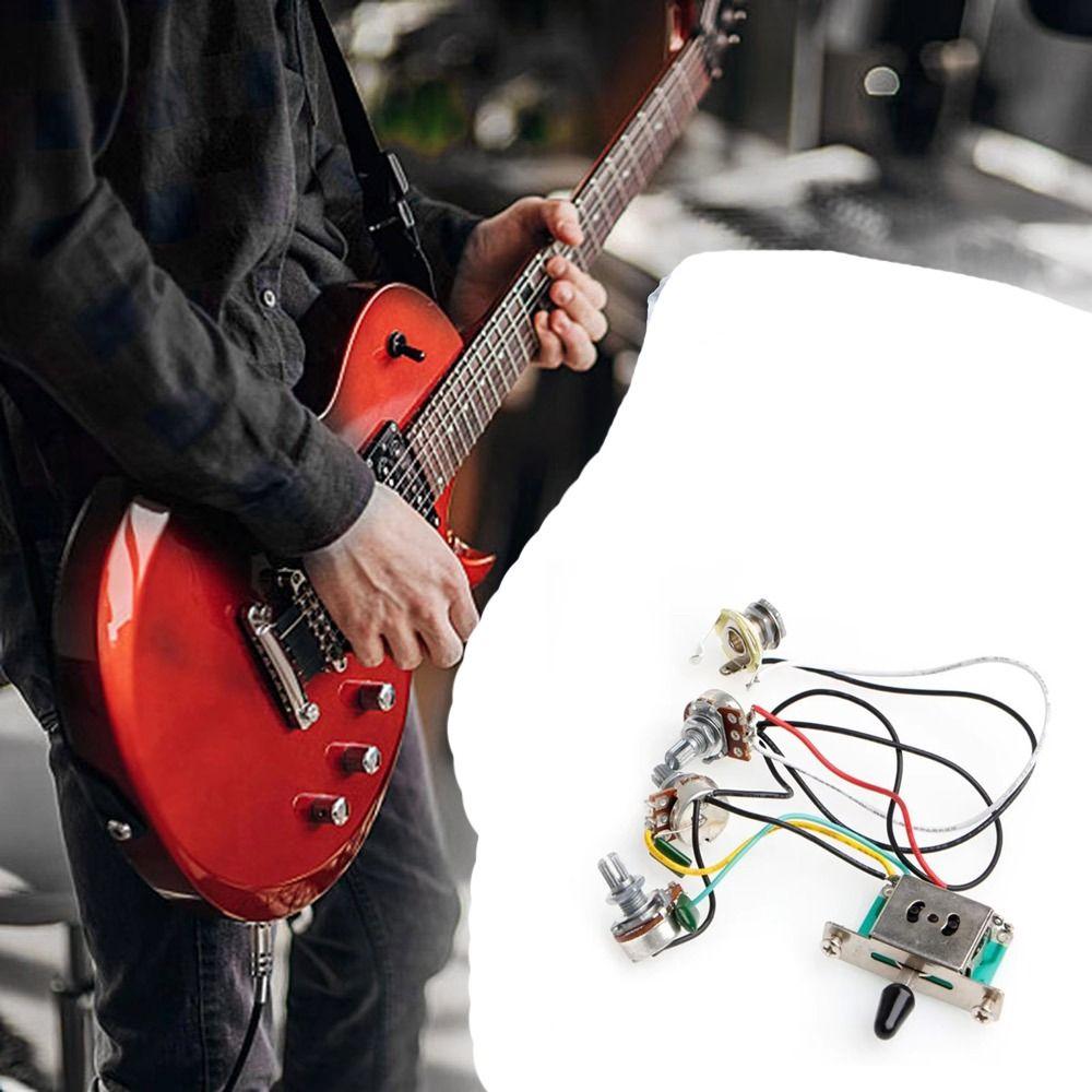 Electric Guitar Parts & Accessories 500k Pots Knobs DIY Electric Guitar Wiring Harness Prewired