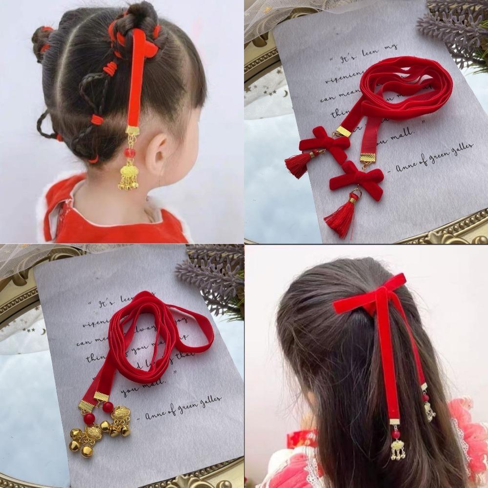 Ханьфу Головной убор Плетеный шнурок для волос Кисточка Девочка DIY Хвост Новогоднее украшение для волос