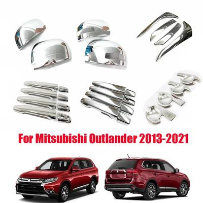 Для Mitsubishi Outlander 3 2013- ABS хром дверная ручка дверная чаша Зеркало заднего вида боковое зеркало накладка на бровь заднего фонаря