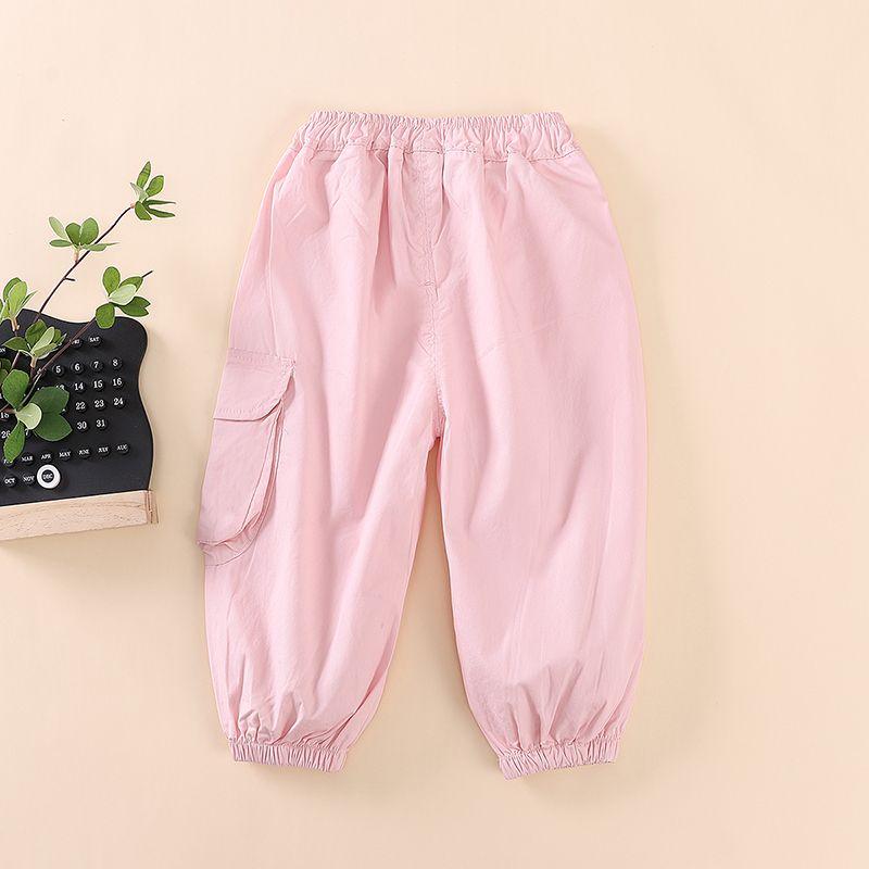 Рабочие брюки для девочек, летние тонкие повседневные спортивные брюки, брюки с защитой от комаров для маленьких девочек, летние брюки для верхней одежды