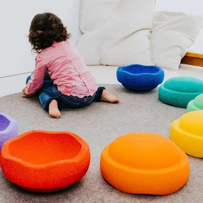 Ступенька для балансировки, нескользящий диаметр 27,5 см, способствует координации и стабильности для детей от 3 лет и старше, балансирующие речные камни