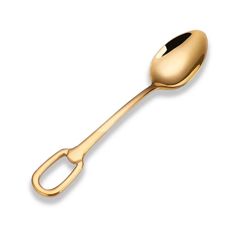 Столовые приборы из нержавеющей стали 304 с отверстием для подвешивания, стальная струна, чай, кофе, маленькие ложки