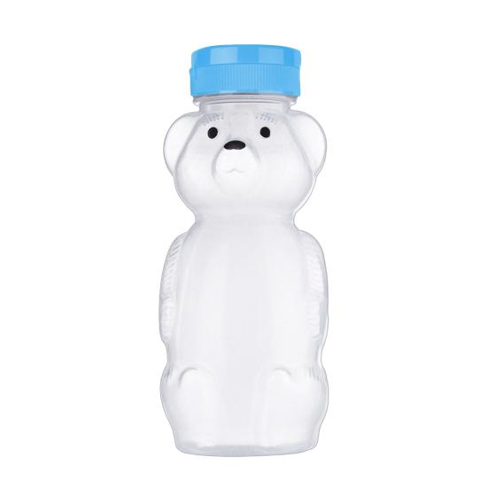 Yousheng 230ml Plastic Bear Bottle Cup with Flip Top Lid Mini Bear Shape Jar Empty Coffee Beer Drink Container for Juice Candy Milk Storing Dispensing