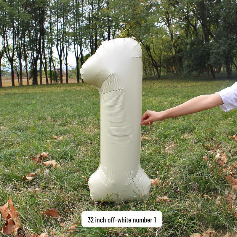 Large Milk White Number Balloons (32/40 Inch) – Ideal for Kids' Birthday Parties and Outdoor Photo Props