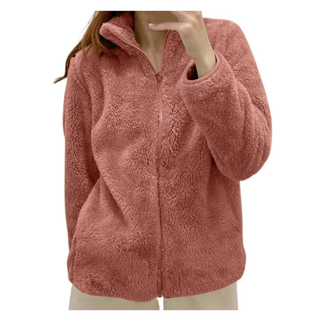 Womens Fleece Zip Up Jacket Light Fall Jackets Winter Plus Size Jackets