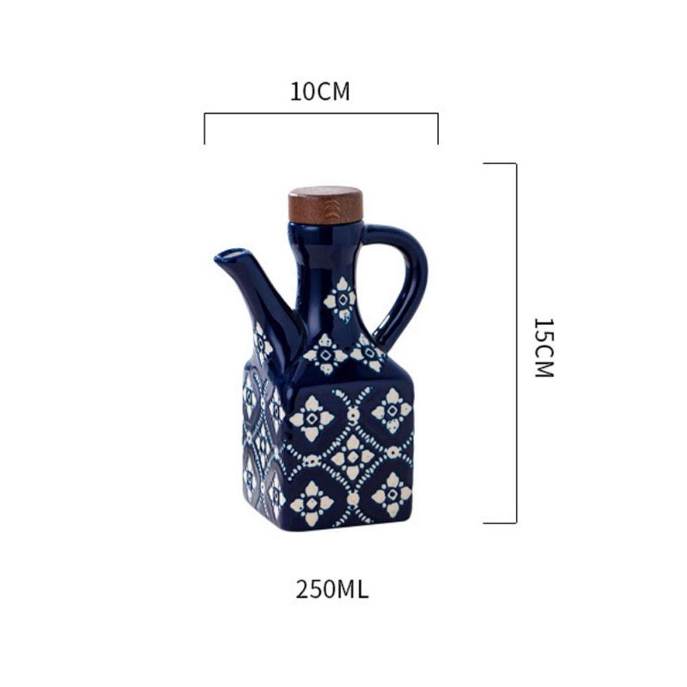 Handle Ceramic Oil Pot Ceramic Household Olive Oil Pot Oil Bottle Kitchen Accessories