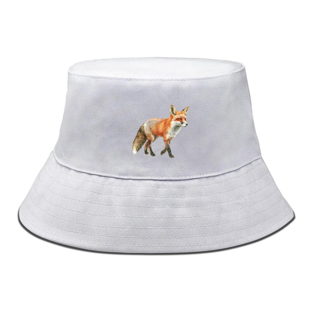 Lifelike Fox Print Bucket Hat , Animal Fisherman Hat Beach Unisex Summer Beach Cap
