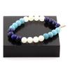 Stones and Minerals. Lapis Lazuli + Aquamarine + Moonstone 8 Mm Pearl Bracelet. Made In France.