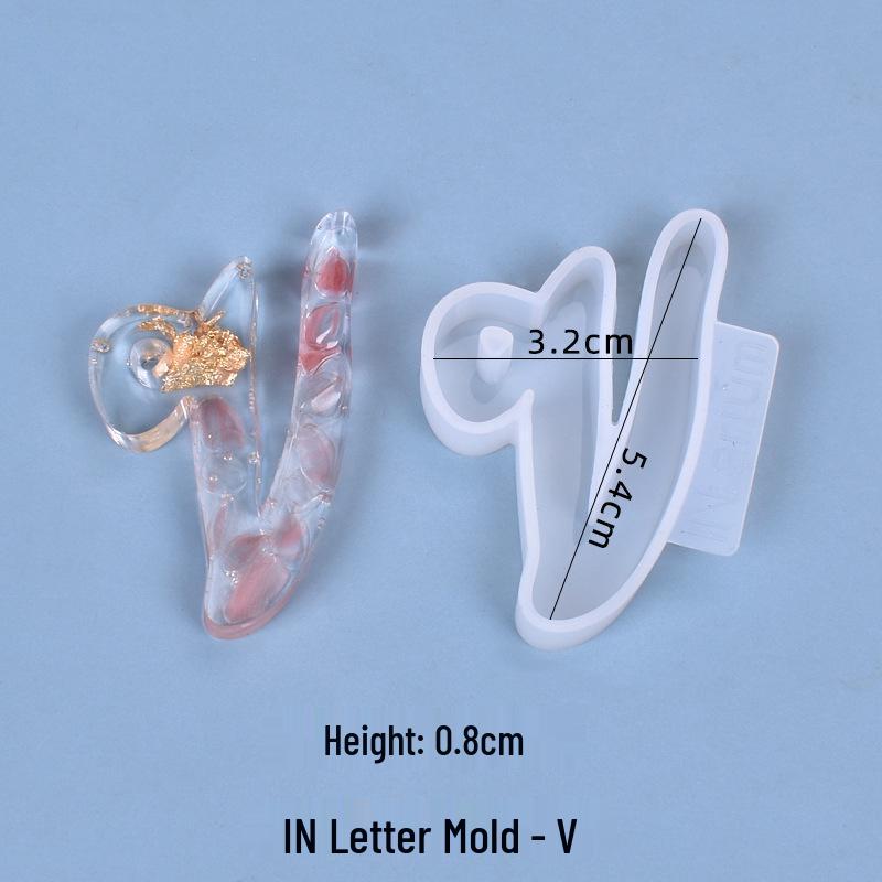 Crystal Resin Silicone Mold: 26 Irregular Letter Pendants for DIY Charms