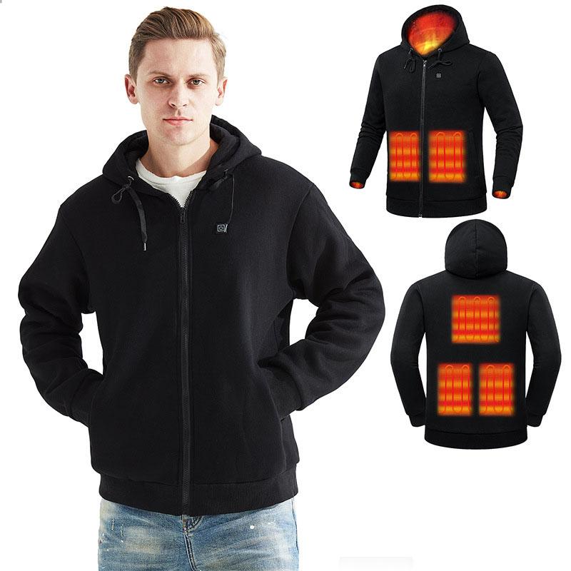 5 Areas Heated Hoodie Men USB Heated Jacket Hoodies,Heating Sweaters Women Sweatshirt with Hood Oversized Heated Zipper Hoodie