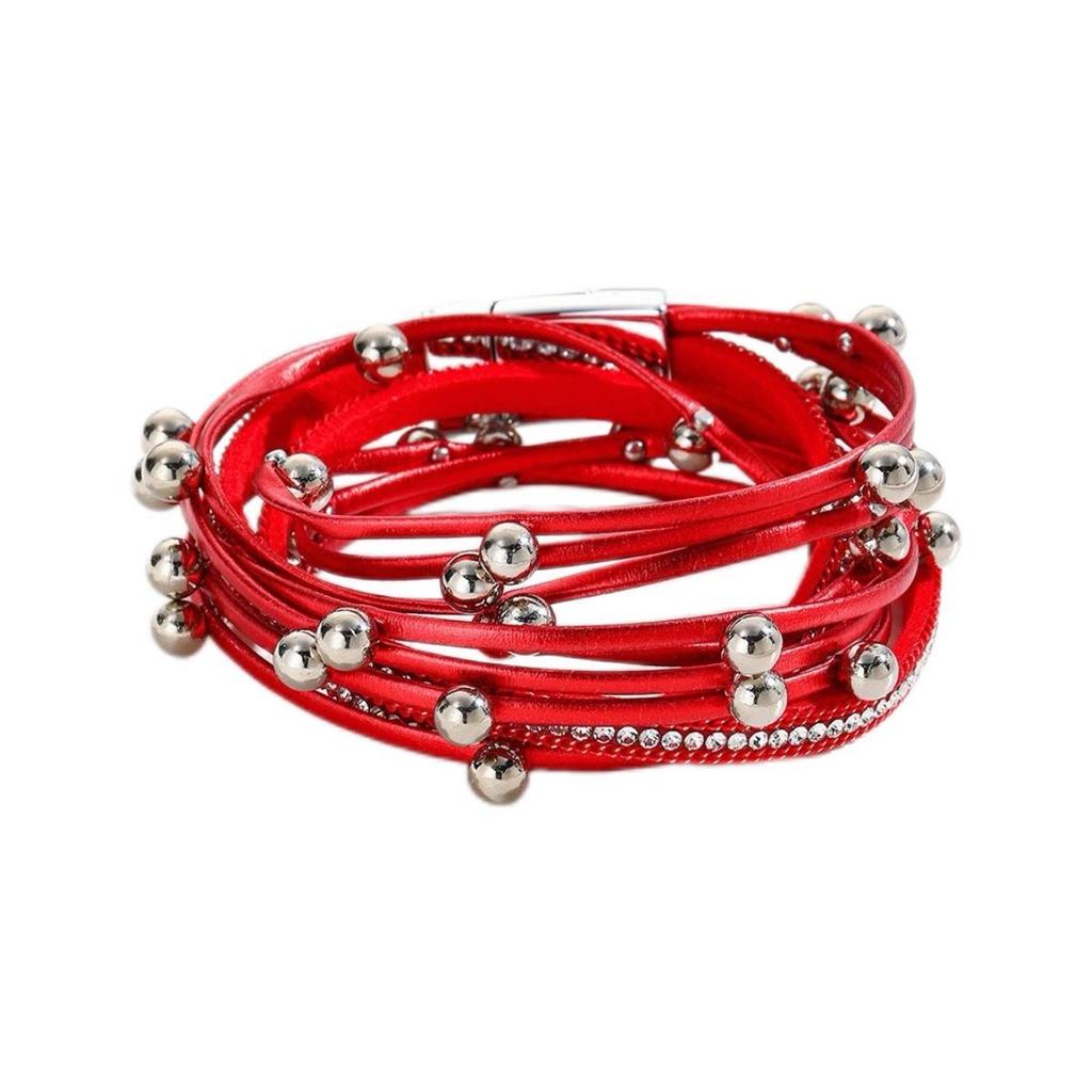 Многослойный браслет из искусственной кожи с леопардовым принтом и магнитной застежкой