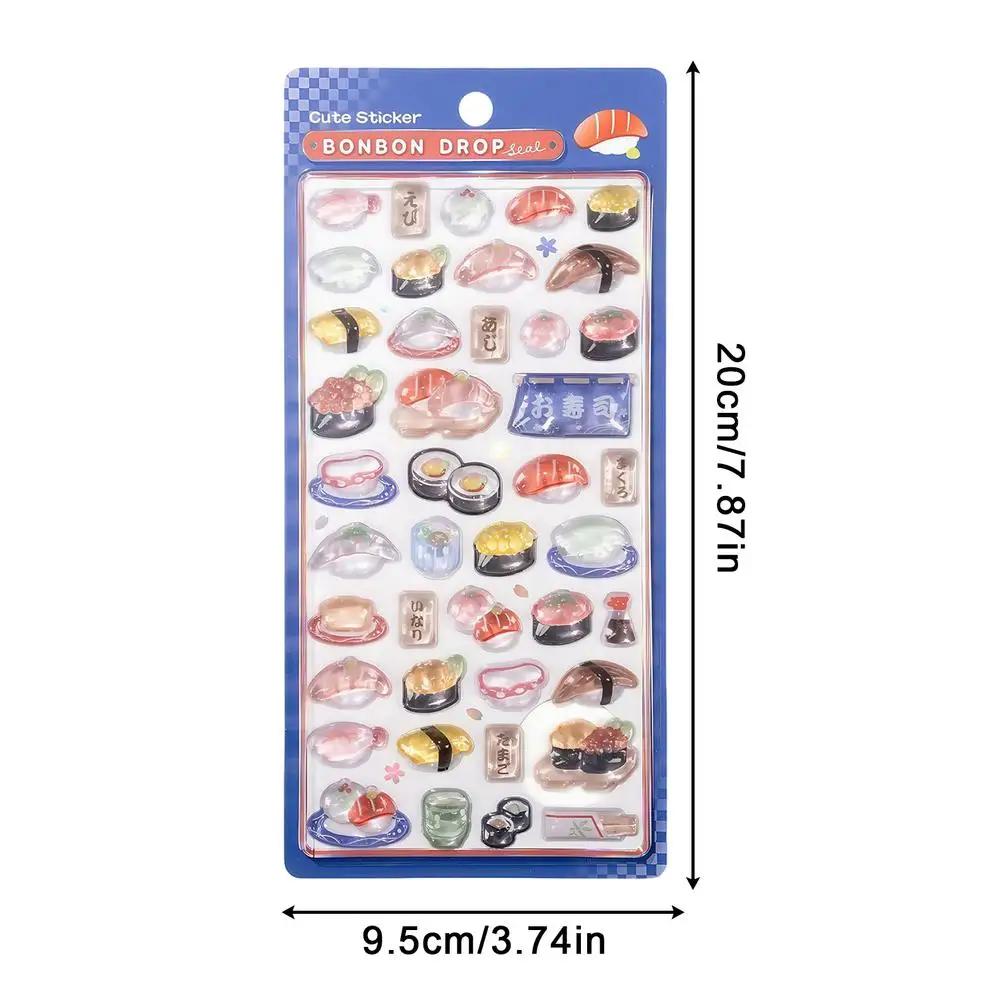 3D Cartoon Relief Sticker Assorted Style 3D Cartoon Relief Sticker Japanese style Shiba Inu sushi DIY Crystal Jelly Patch
