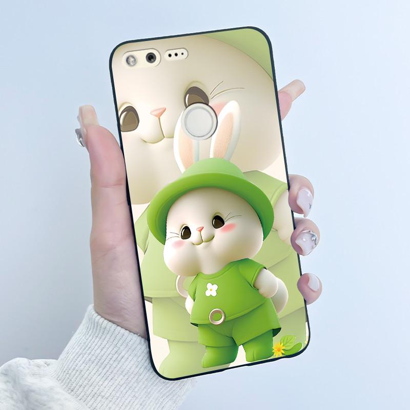 Роскошный Милый Кролик Любовь Мультяшный Забавный Чехол Для Google Pixel XL Pixel1 1 XL Черный Силиконовый Мягкий Чехол Для Телефона Защитная Задняя Крышка