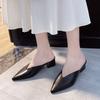 Women's Clothing Store Fitting Room Bag Head Slippers Women's Spring and Summer Outer Wear Fitting Shoes Pointed Thick Heel Half Drag Cool Slippers