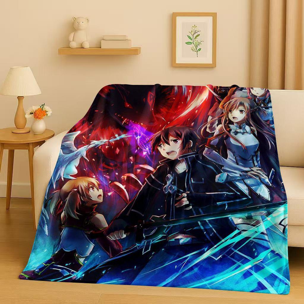 Новое Аниме Sword Art Online SAO Мультяшное Кирито Юки Асуна Фланелевое Одеяло, Ультра Мягкое Теплое Плюшевое Покрывало для Дома, Спальни, Кровати, Дивана, Детей