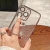 Для iphone 15 Роскошные прозрачные чехлы для телефона Для Iphone 15 Pro Plus Магнитный чехол для беспроводной зарядки Защита объектива Мягкая накладка 15 Plus