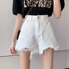 Summer Pants Classic and Minimalist Fashion Wild Hole Women Summer Loose Loose Thin Wide-legged Woolen Denim Shorts Individuality and Trendiness