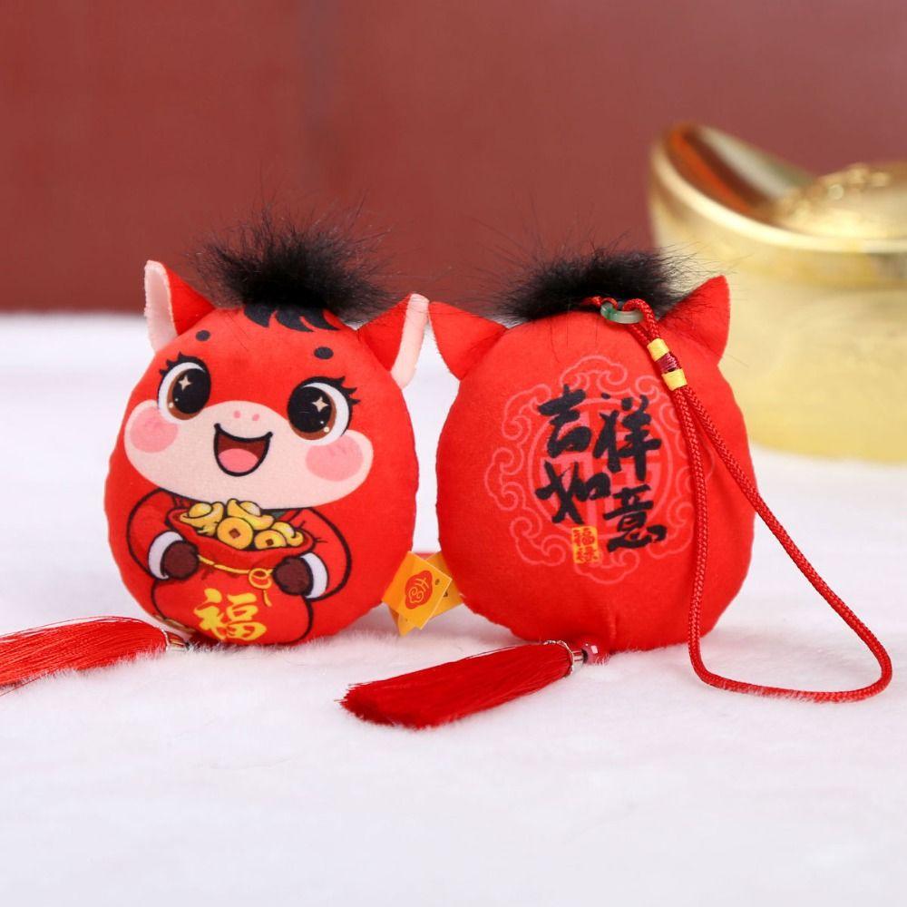 Creative Plush Horse Keychain Mascot Dolls Cute Plush Horse Doll Pendant 10cm Kawaii Chinese New Year Gift Year of Horse