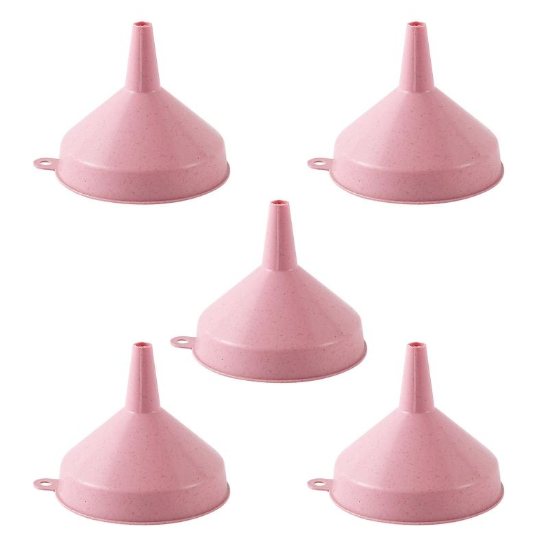 5 Pack Plastic Kitchen Funnel Liquid Funnel Oil Funnel for Filling Bottle with Oil Liquid Food Powder 2 Colors to Choose