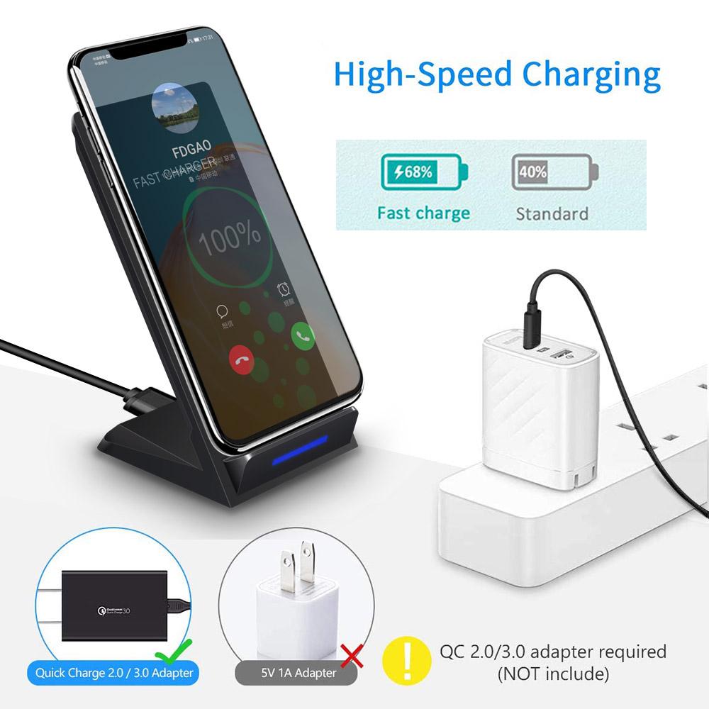 Wireless Charger Stand 30w Fast Charge For Iphone 14 13 12 11 Pro Xs Xr X 8 Samsung S22 S21 S20 Type C Charging Dock Station