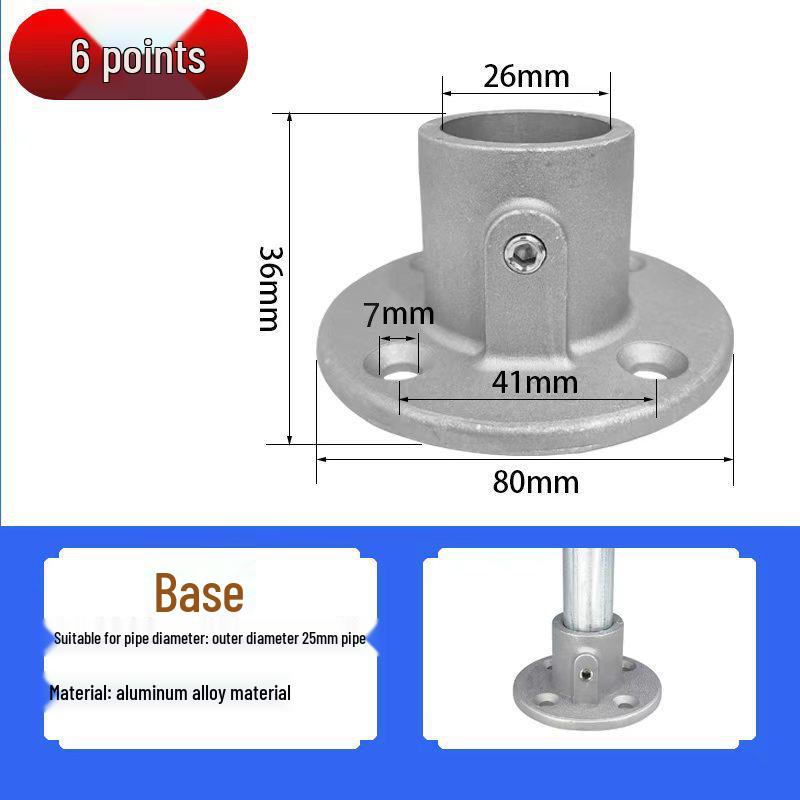 20/25/32mm Steel Pipe Connector: Galvanized 6-Point Round Elbow Joint Fastener