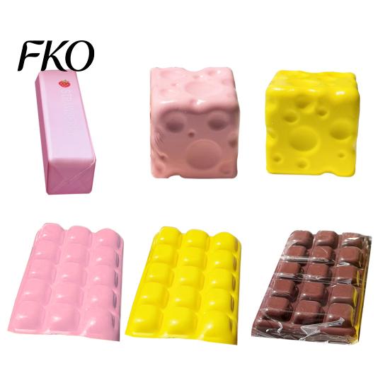 Stress Relief Tool Fake Cheese Squeeze Toy, Anxiety Cube Sensory Toy Slow Rising Pinch Home Office Relaxation Hand Exercise
