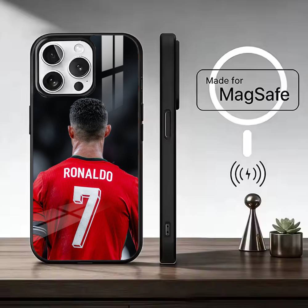 F-Famous Football Players C-CR7 Phone Case For iPhone17,16,15,14,13,12,11 Plus,Pro Max, New Magnetic Wireless Charging