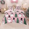 Homewish Милый комплект пододеяльника со снеговиком для мальчиков и девочек, Рождественский комплект постельного белья с елкой, Счастливого Нового года Рождественский комплект чехла для одеяла