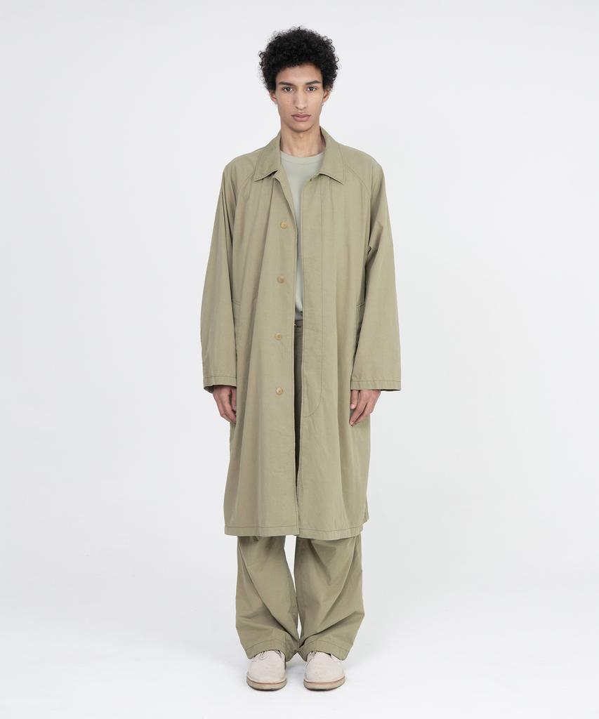 Brownyard Washed Balmacaan Coat, Dark Beige