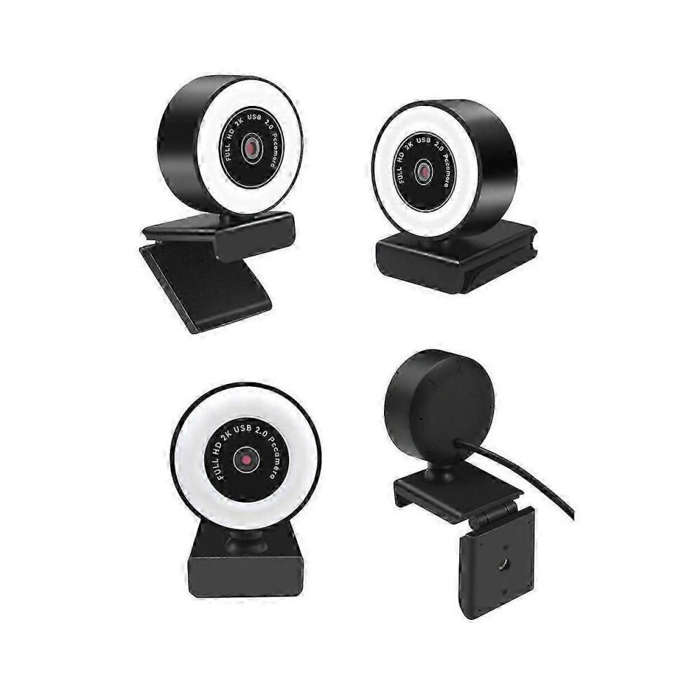60FPS 1080P Webcam with Ring Light - PC Camera, 5x Digital Zoom and Remote Control less