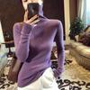 Модная женская водолазка, трикотажная нижняя рубашка, осень и зима, повседневный тонкий пуловер, свитер внутри, элегантный однотонный простой базовый топ 2507
